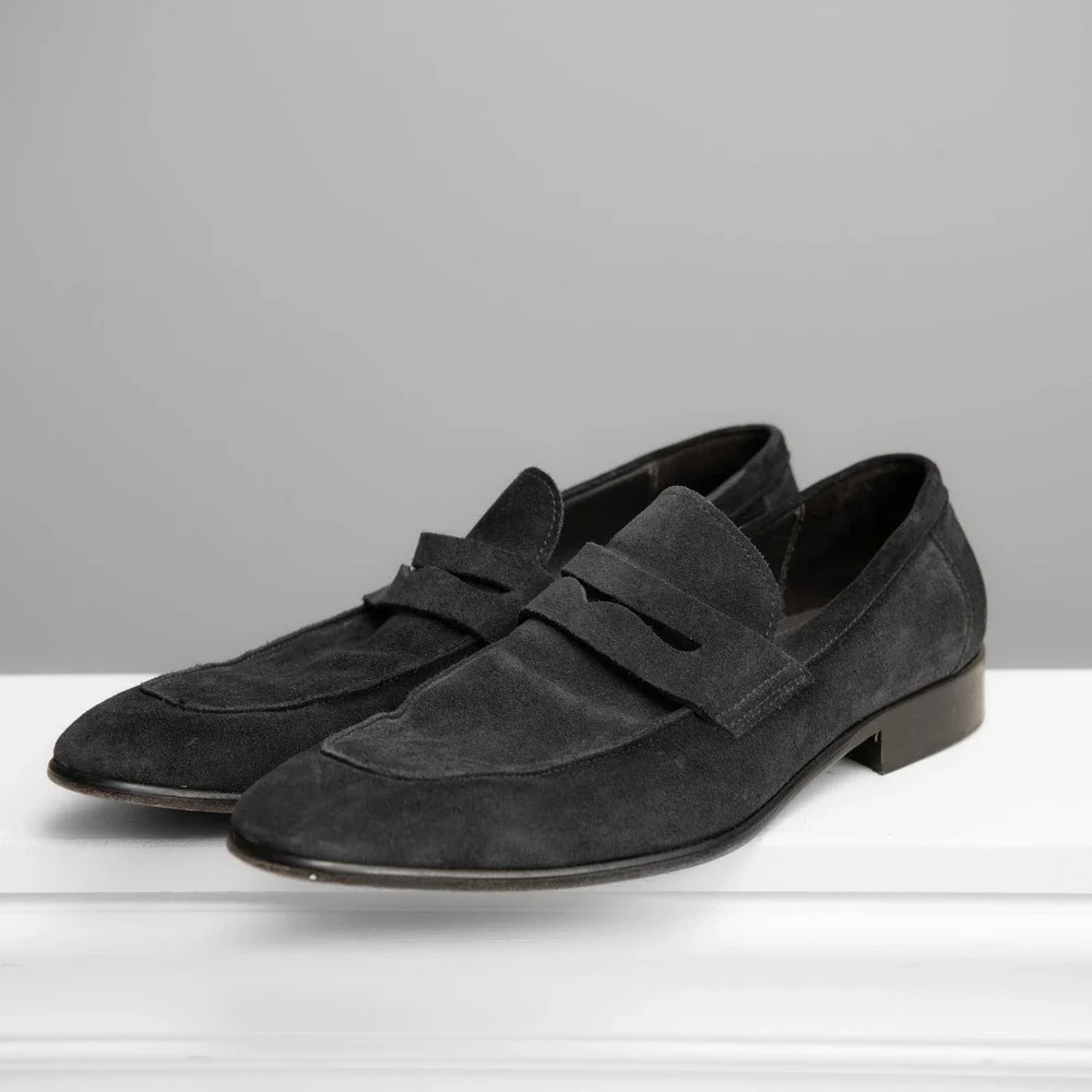To Boot New York Adam Derrick Mens 13 Black Suede Loafers Minimalist Quiet Lux